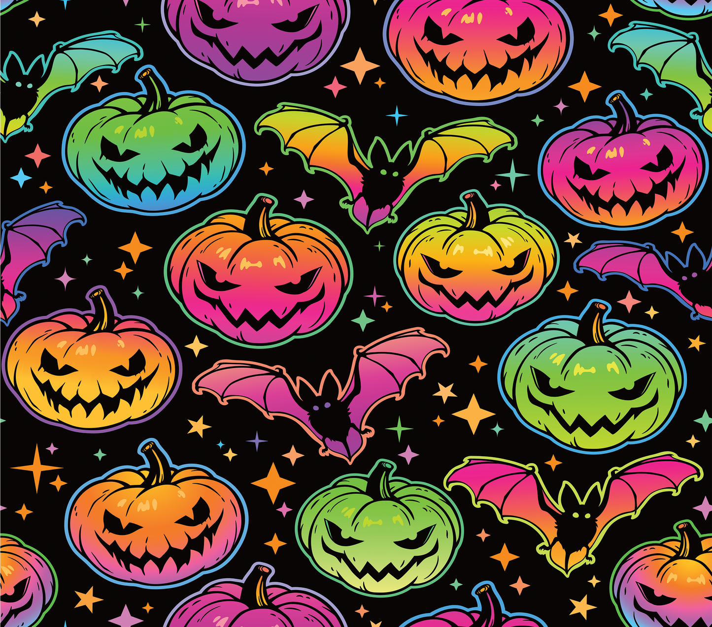 Colored Pumpkins & Bats