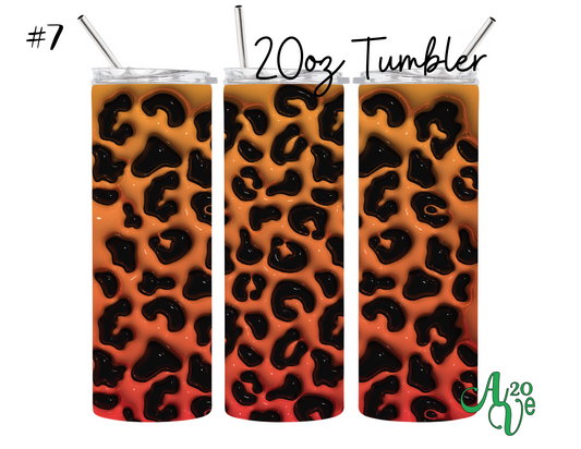 Orange & Black Puffy Leopard Print